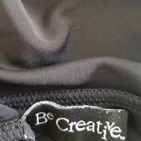 Be Creative Tankini Halter Swim Top Tie Back Black Embroidery Small - Picture 4 of 10